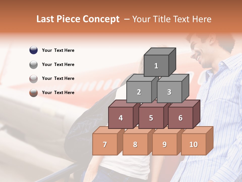 A Man And A Woman Standing Next To An Airplane PowerPoint Template