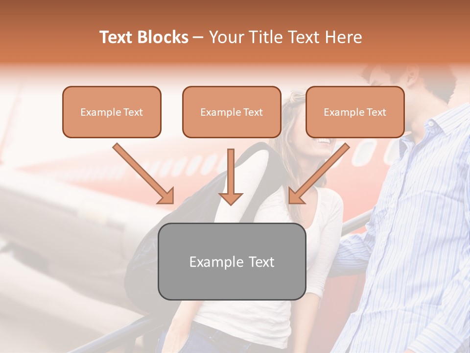 A Man And A Woman Standing Next To An Airplane PowerPoint Template
