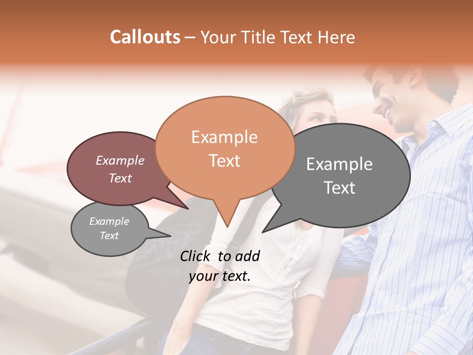 A Man And A Woman Standing Next To An Airplane PowerPoint Template