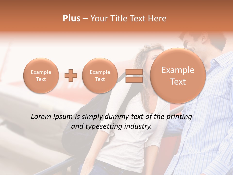 A Man And A Woman Standing Next To An Airplane PowerPoint Template