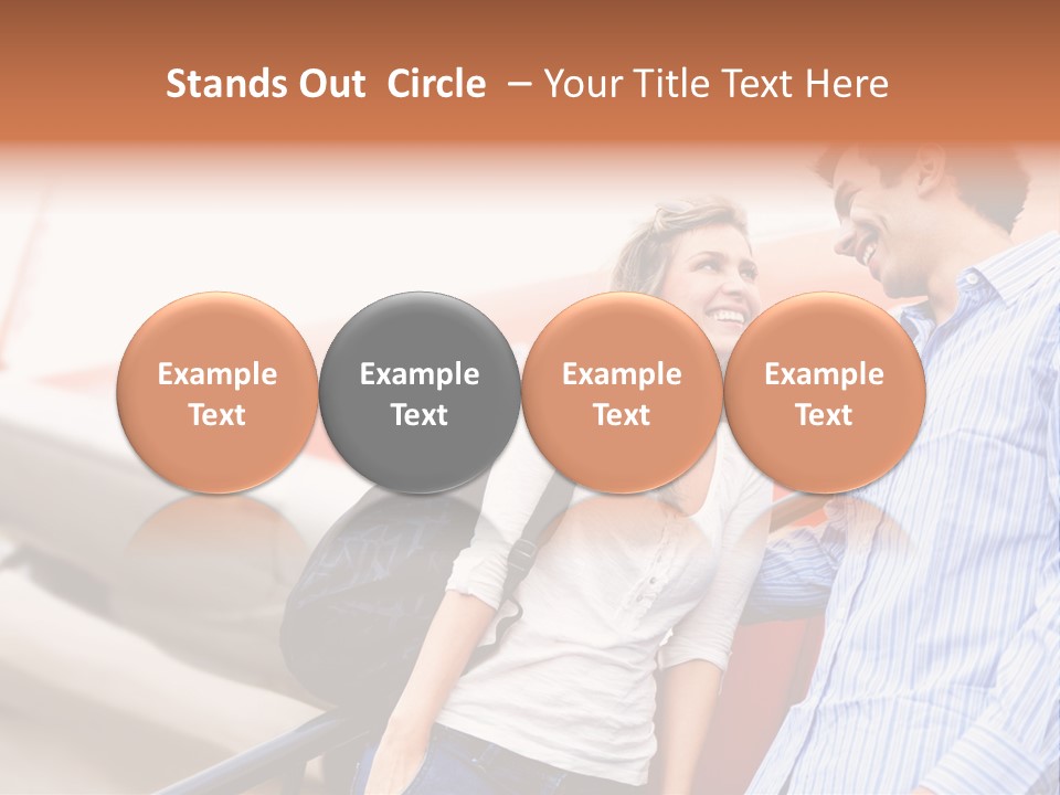 A Man And A Woman Standing Next To An Airplane PowerPoint Template