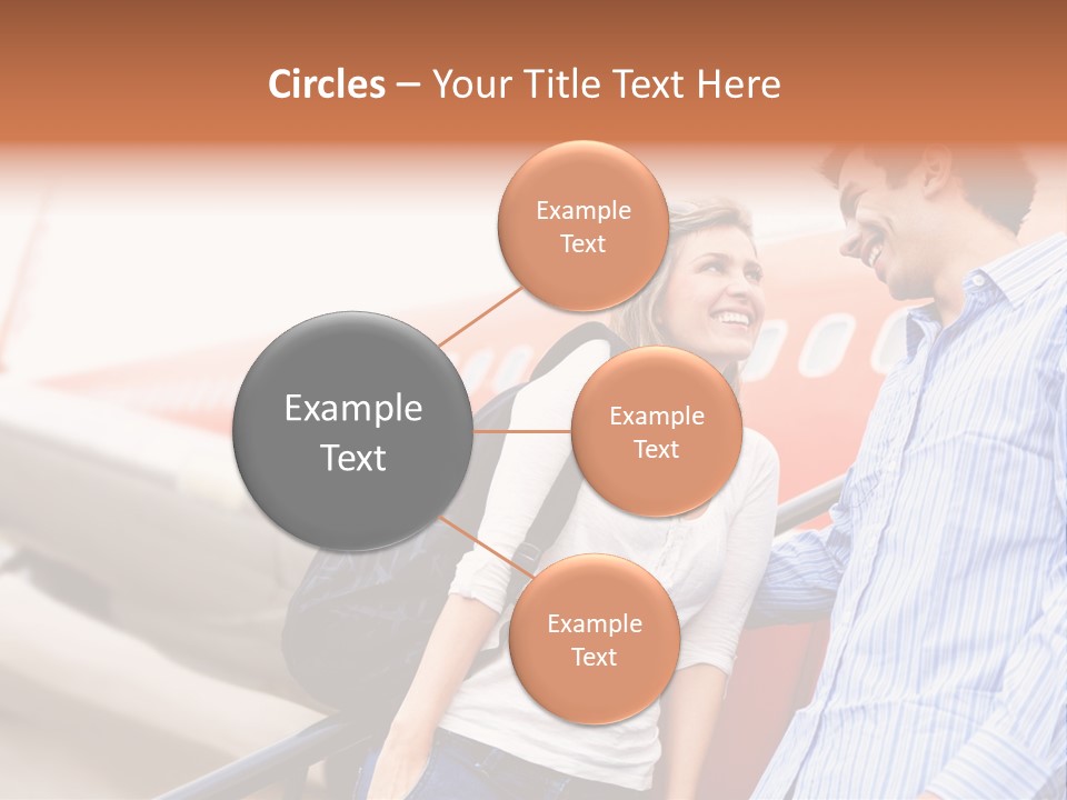 A Man And A Woman Standing Next To An Airplane PowerPoint Template