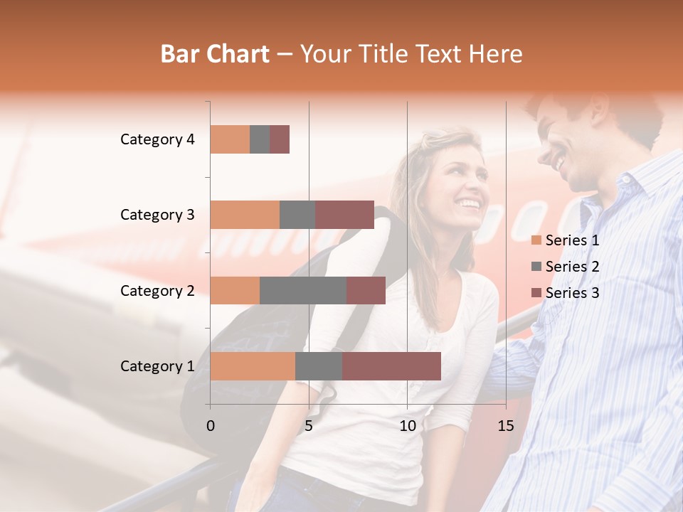 A Man And A Woman Standing Next To An Airplane PowerPoint Template