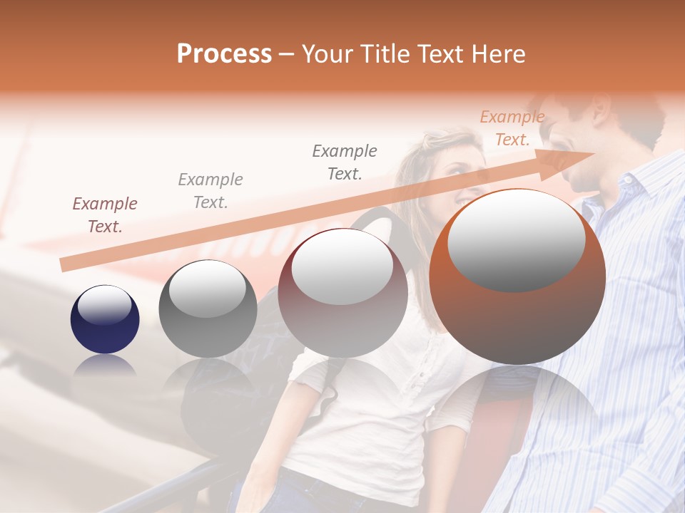 A Man And A Woman Standing Next To An Airplane PowerPoint Template
