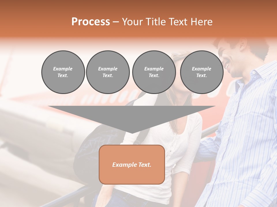 A Man And A Woman Standing Next To An Airplane PowerPoint Template