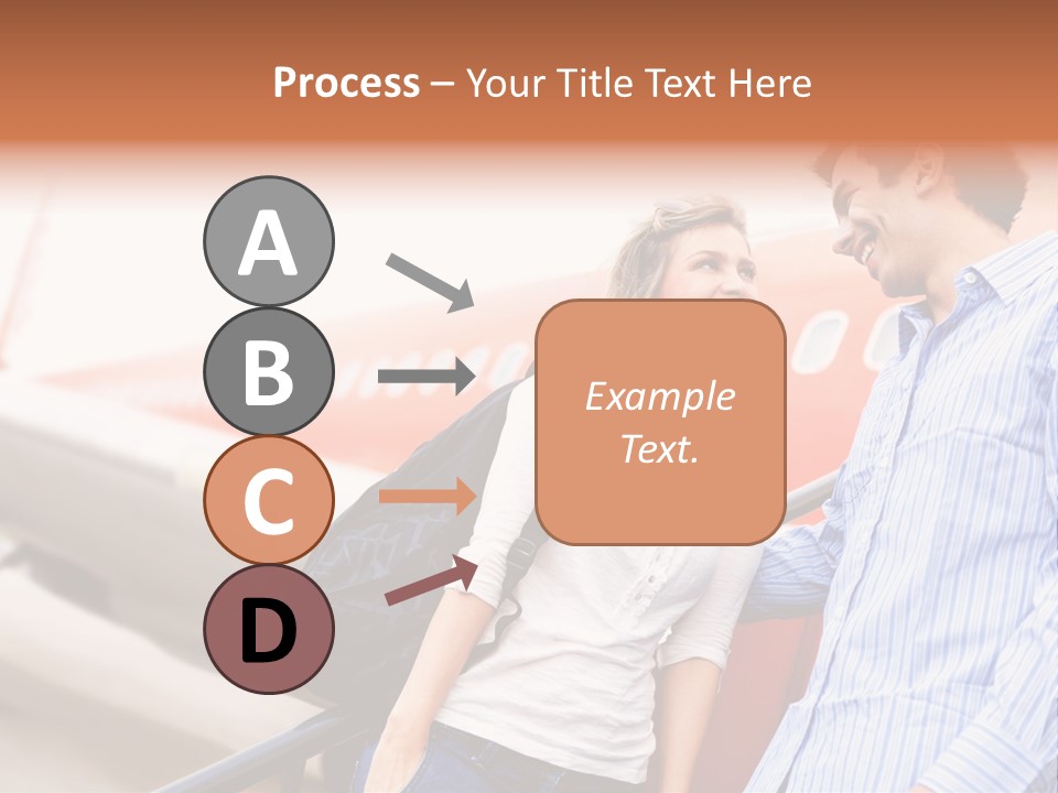 A Man And A Woman Standing Next To An Airplane PowerPoint Template