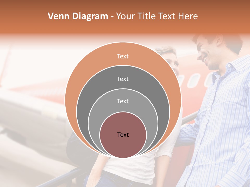 A Man And A Woman Standing Next To An Airplane PowerPoint Template