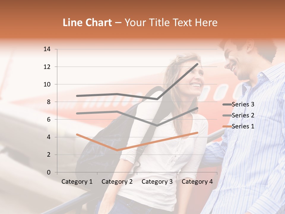 A Man And A Woman Standing Next To An Airplane PowerPoint Template