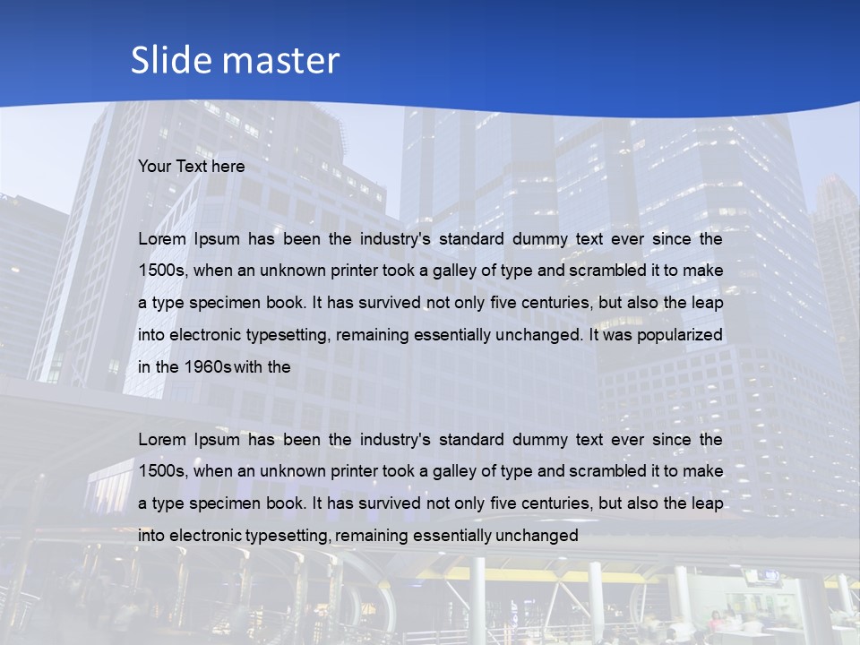 Skyscraper Green Grass PowerPoint Template