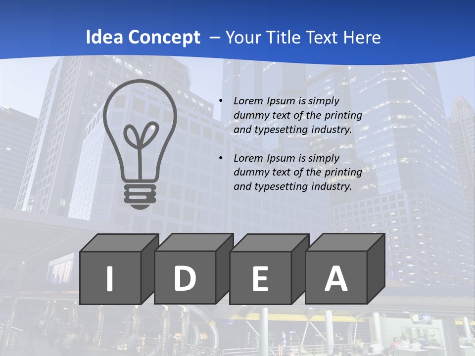 Skyscraper Green Grass PowerPoint Template