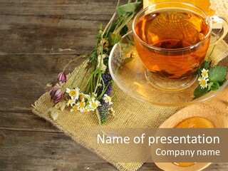 Food Gold Herb PowerPoint Template
