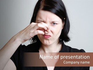 Grey Background Bad Smell Disappointment PowerPoint Template