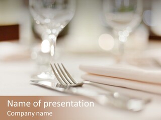 Empty Receptions Silverware PowerPoint Template