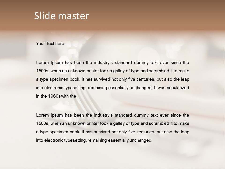 Empty Receptions Silverware PowerPoint Template