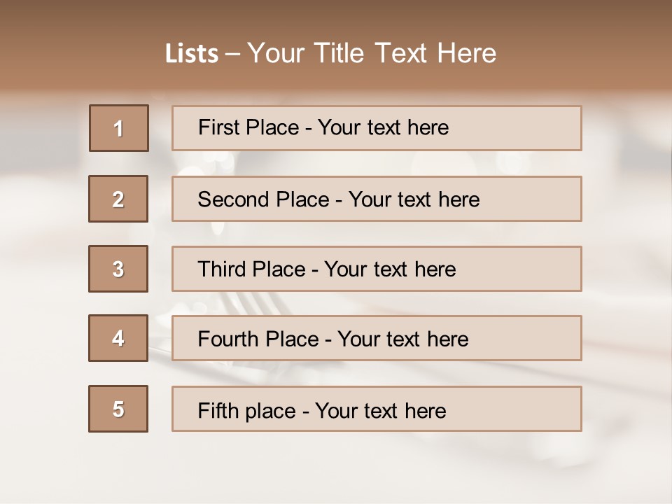 Empty Receptions Silverware PowerPoint Template