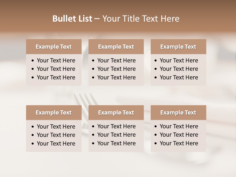 Empty Receptions Silverware PowerPoint Template