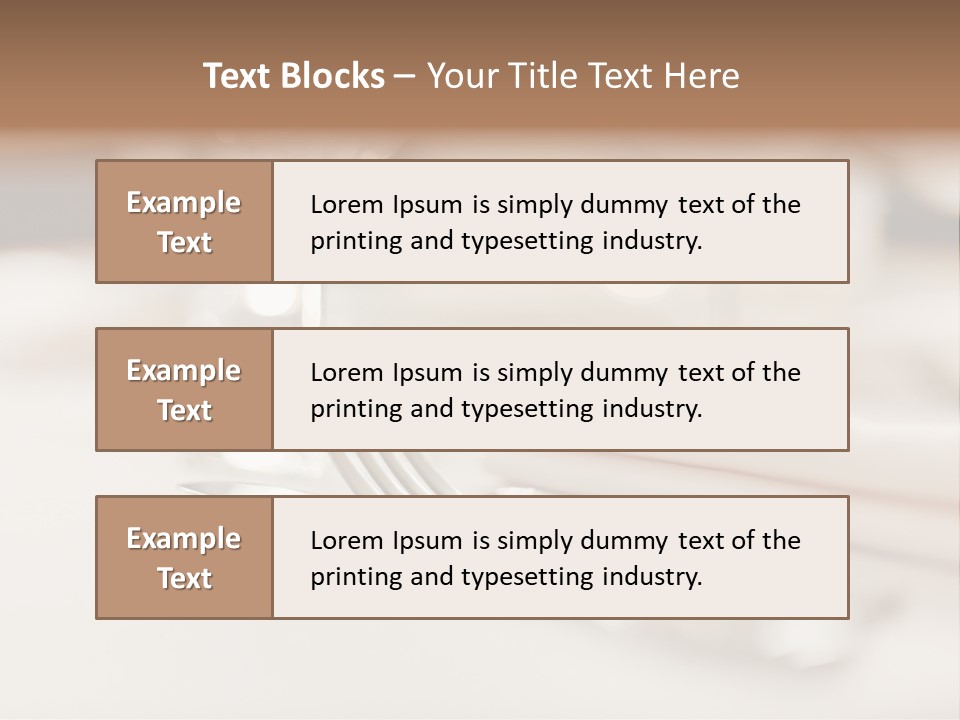 Empty Receptions Silverware PowerPoint Template
