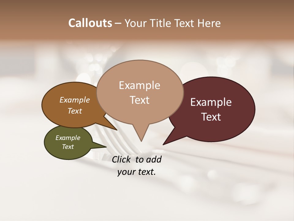 Empty Receptions Silverware PowerPoint Template