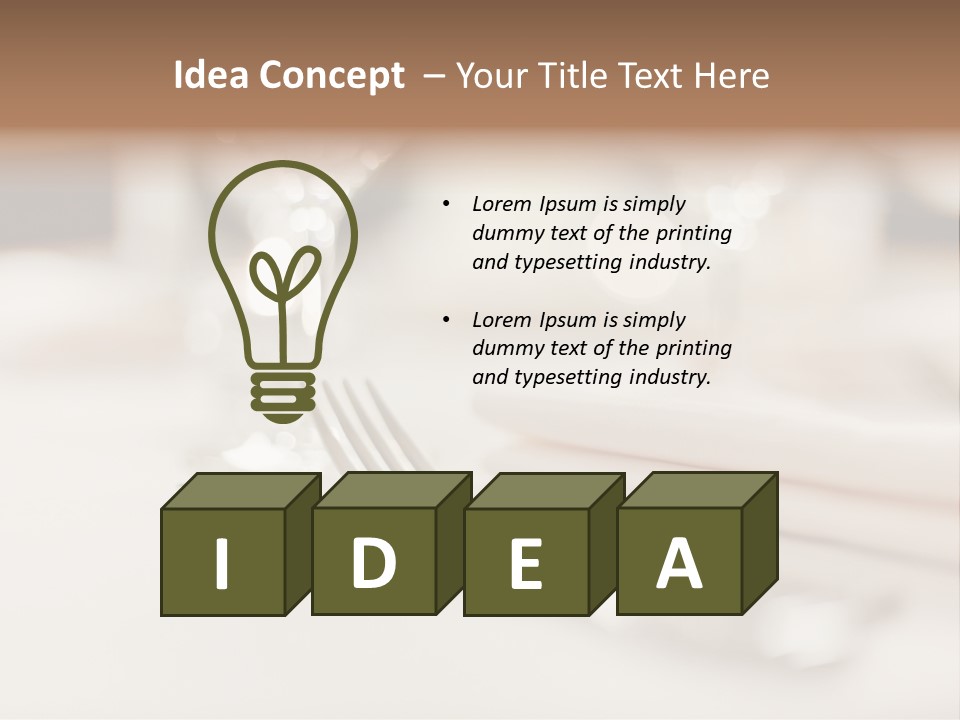 Empty Receptions Silverware PowerPoint Template