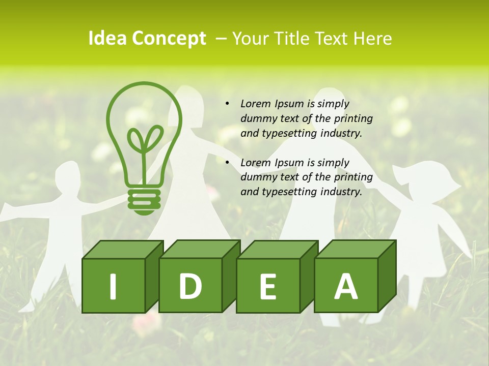 Daughter Silhouette Grass PowerPoint Template