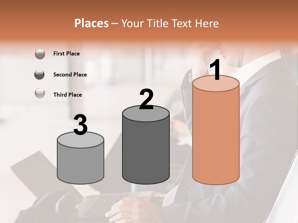 Caucasian Traveller Middle Aged PowerPoint Template