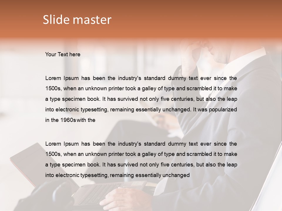 Caucasian Traveller Middle Aged PowerPoint Template