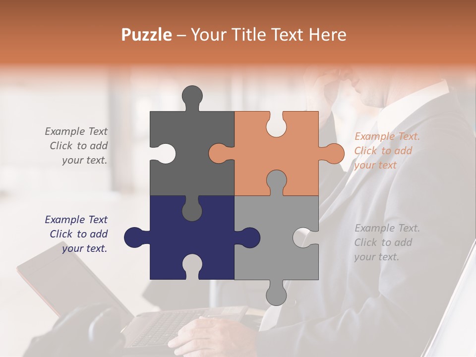 Caucasian Traveller Middle Aged PowerPoint Template