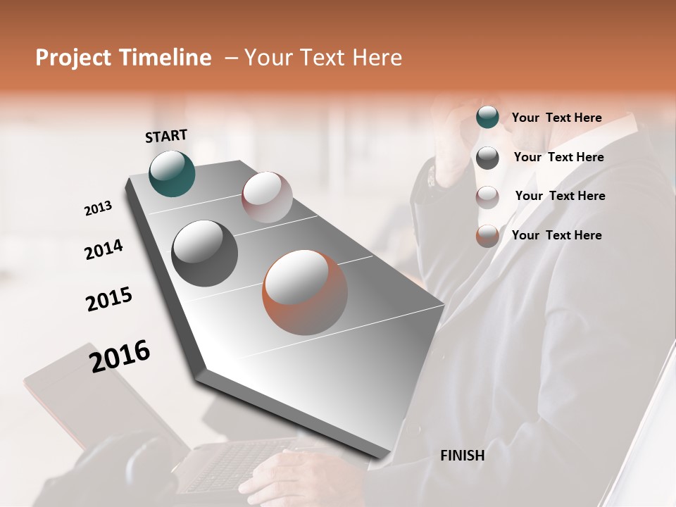 Caucasian Traveller Middle Aged PowerPoint Template