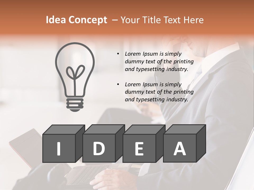 Caucasian Traveller Middle Aged PowerPoint Template