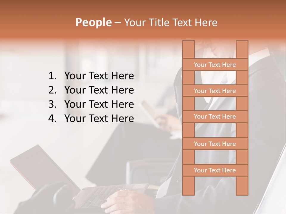 Caucasian Traveller Middle Aged PowerPoint Template