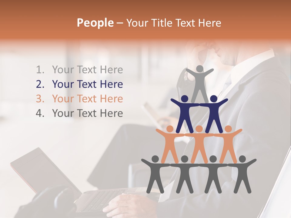 Caucasian Traveller Middle Aged PowerPoint Template