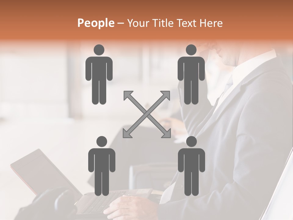 Caucasian Traveller Middle Aged PowerPoint Template