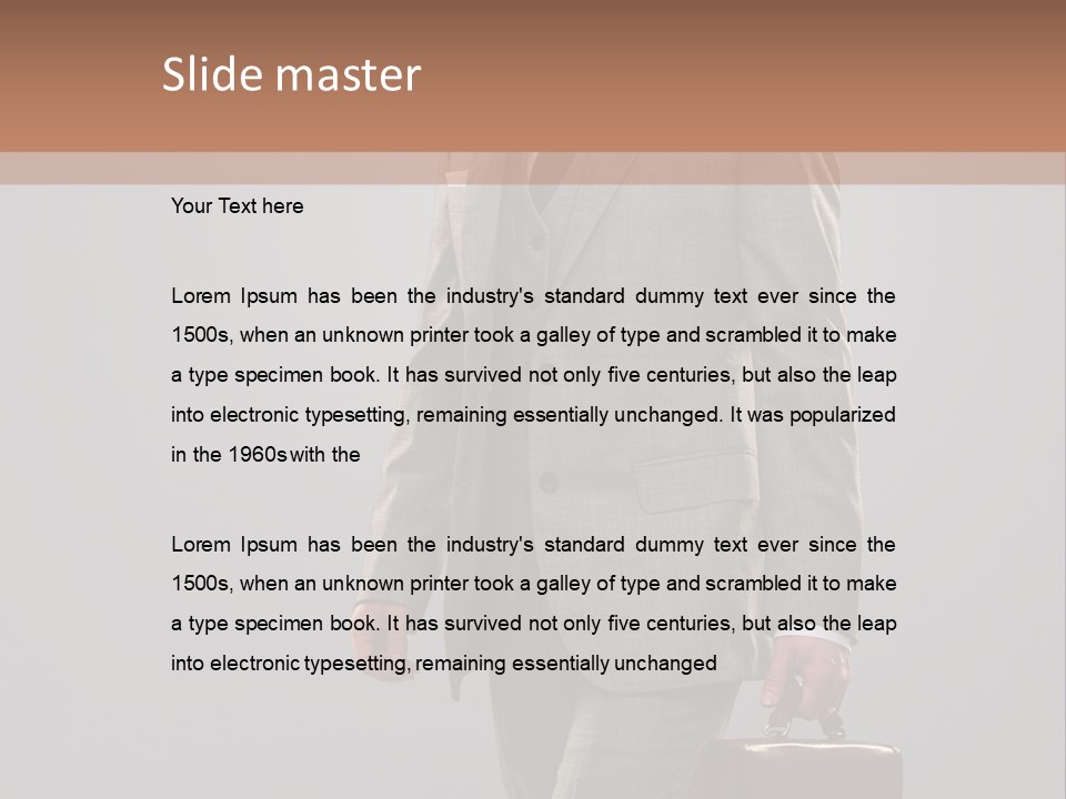 Brunette Briefcase Young PowerPoint Template