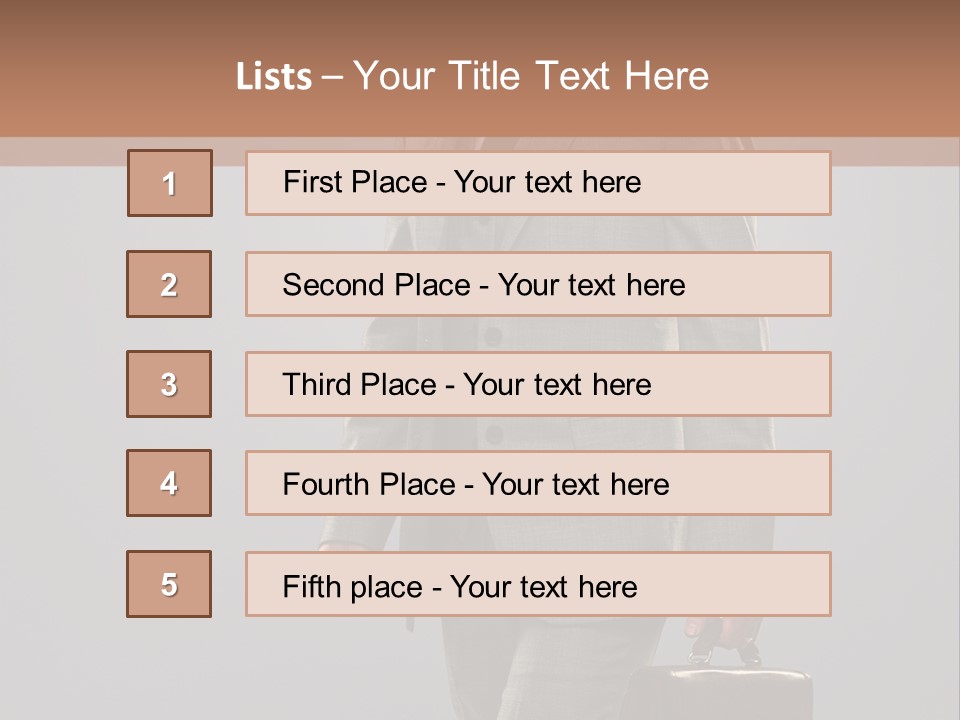 Brunette Briefcase Young PowerPoint Template