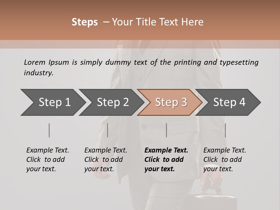 Brunette Briefcase Young PowerPoint Template