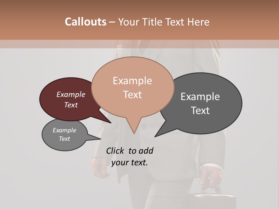 Brunette Briefcase Young PowerPoint Template