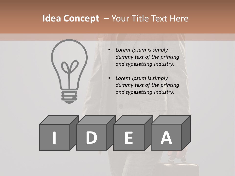 Brunette Briefcase Young PowerPoint Template