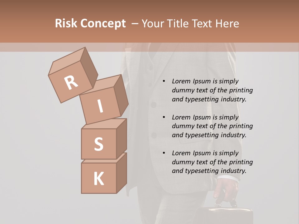 Brunette Briefcase Young PowerPoint Template