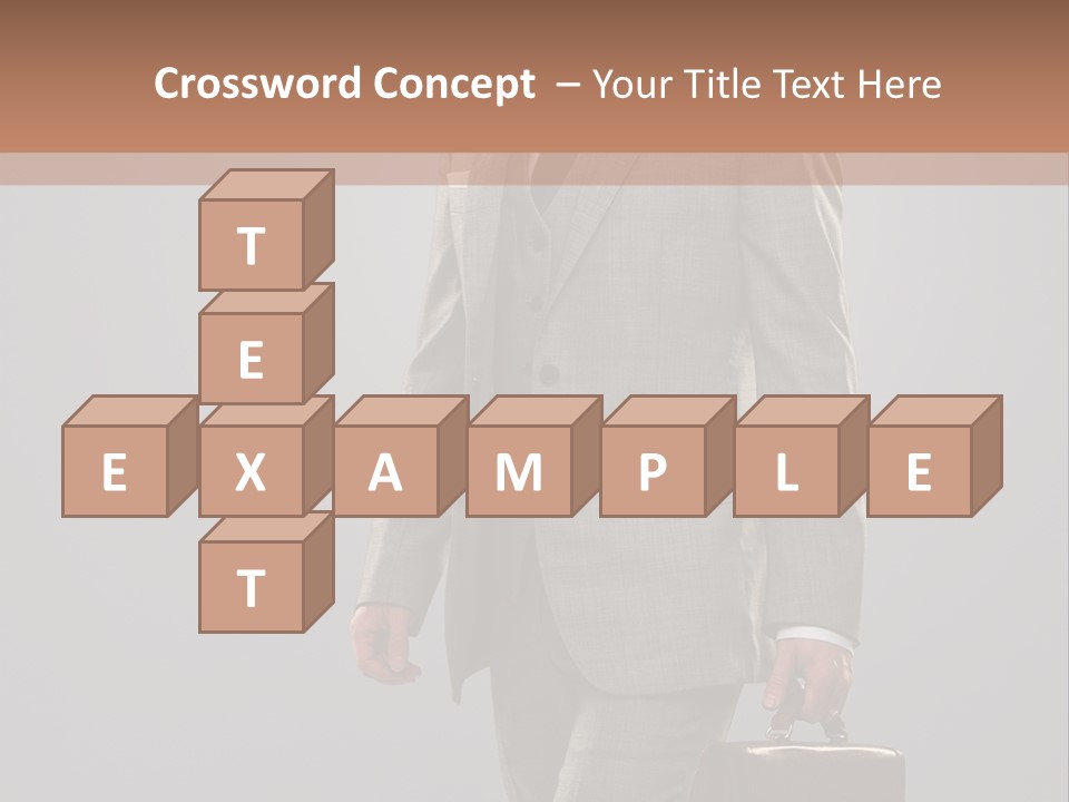 Brunette Briefcase Young PowerPoint Template