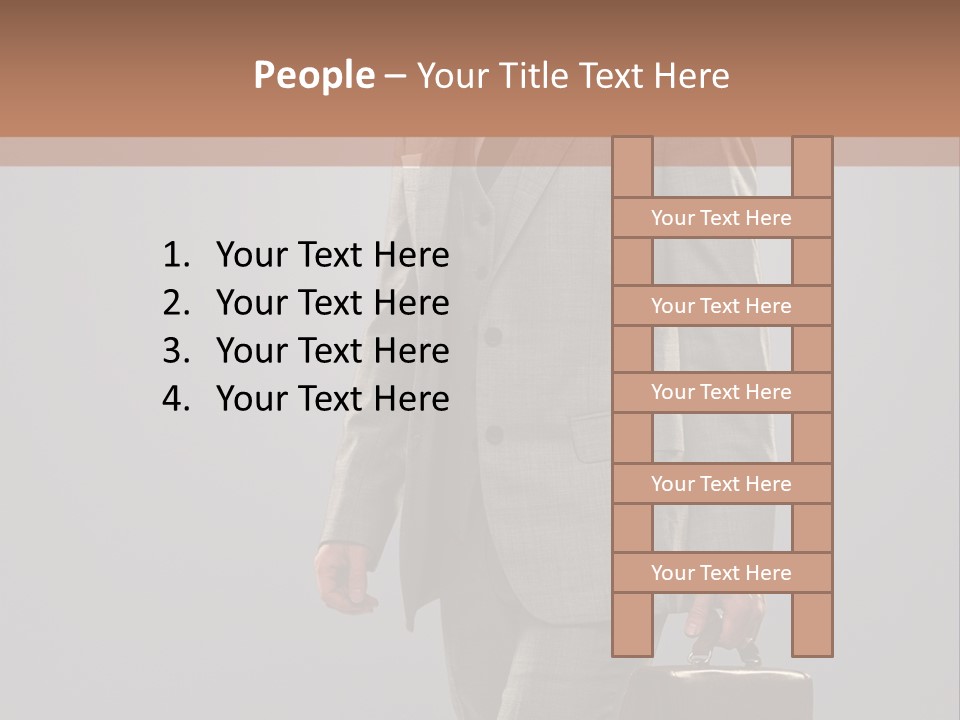 Brunette Briefcase Young PowerPoint Template