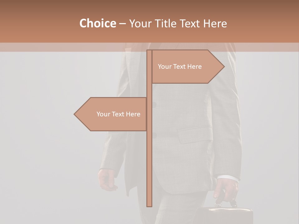 Brunette Briefcase Young PowerPoint Template