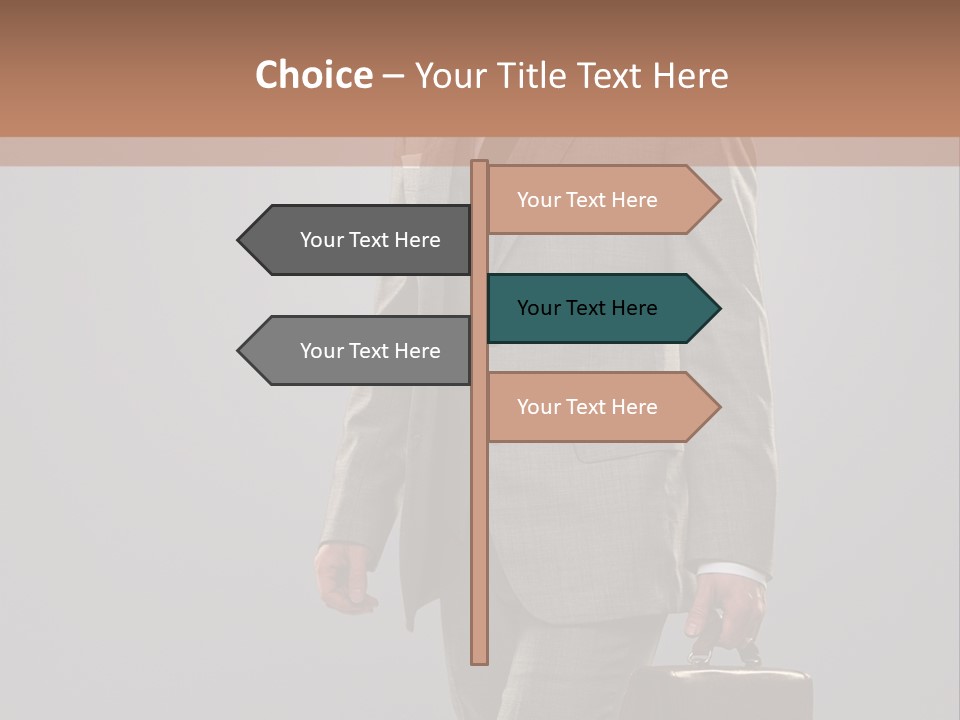 Brunette Briefcase Young PowerPoint Template