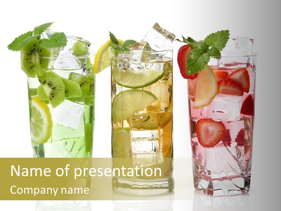 Assortment Fruit Refreshment PowerPoint Template