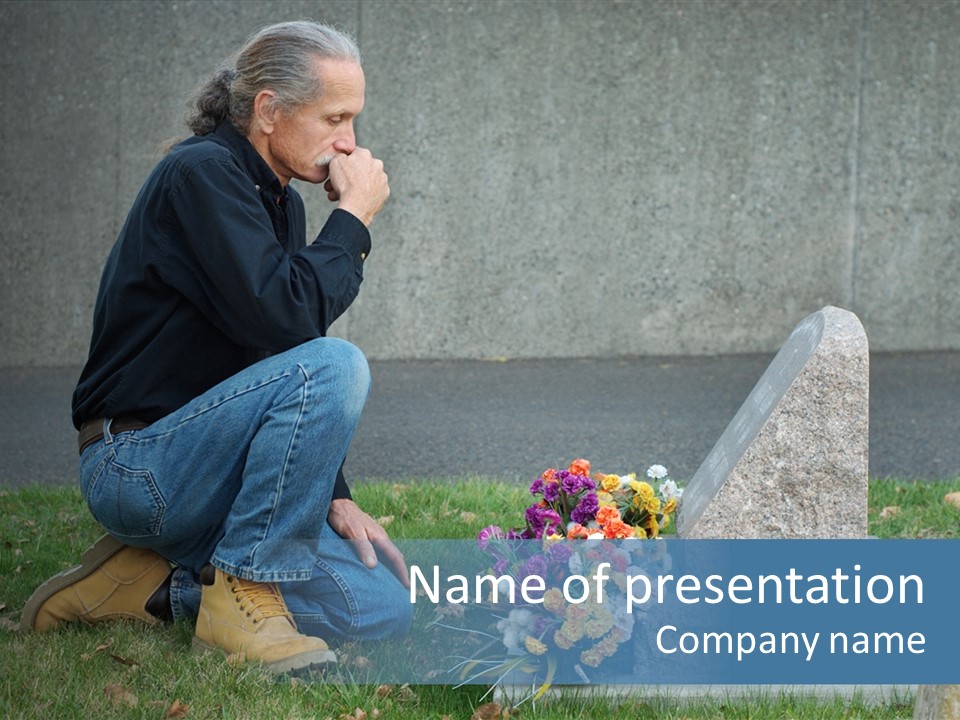 Outdoor Lonely Burial Ground Marble PowerPoint Template