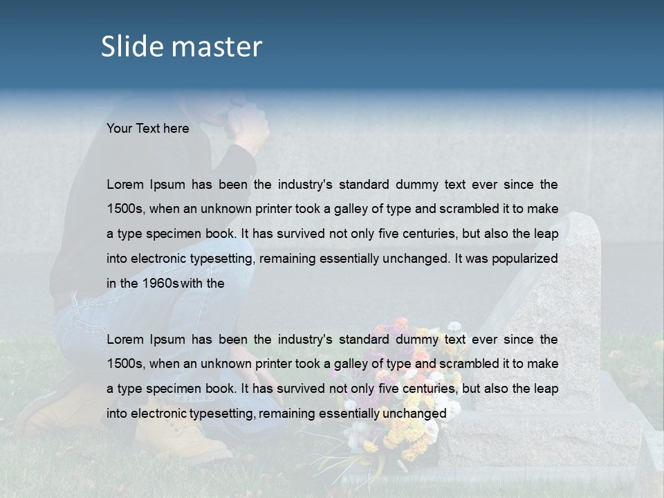 Outdoor Lonely Burial Ground Marble PowerPoint Template