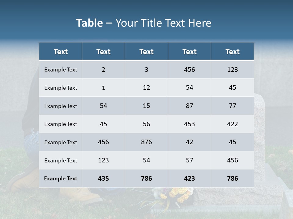 Outdoor Lonely Burial Ground Marble PowerPoint Template