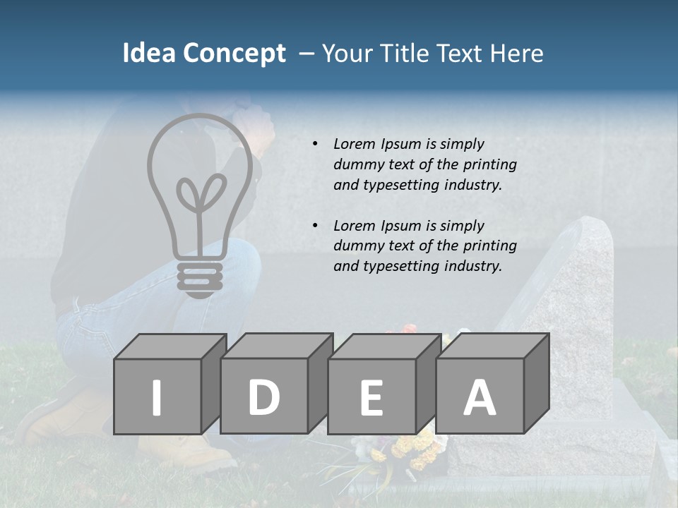 Outdoor Lonely Burial Ground Marble PowerPoint Template