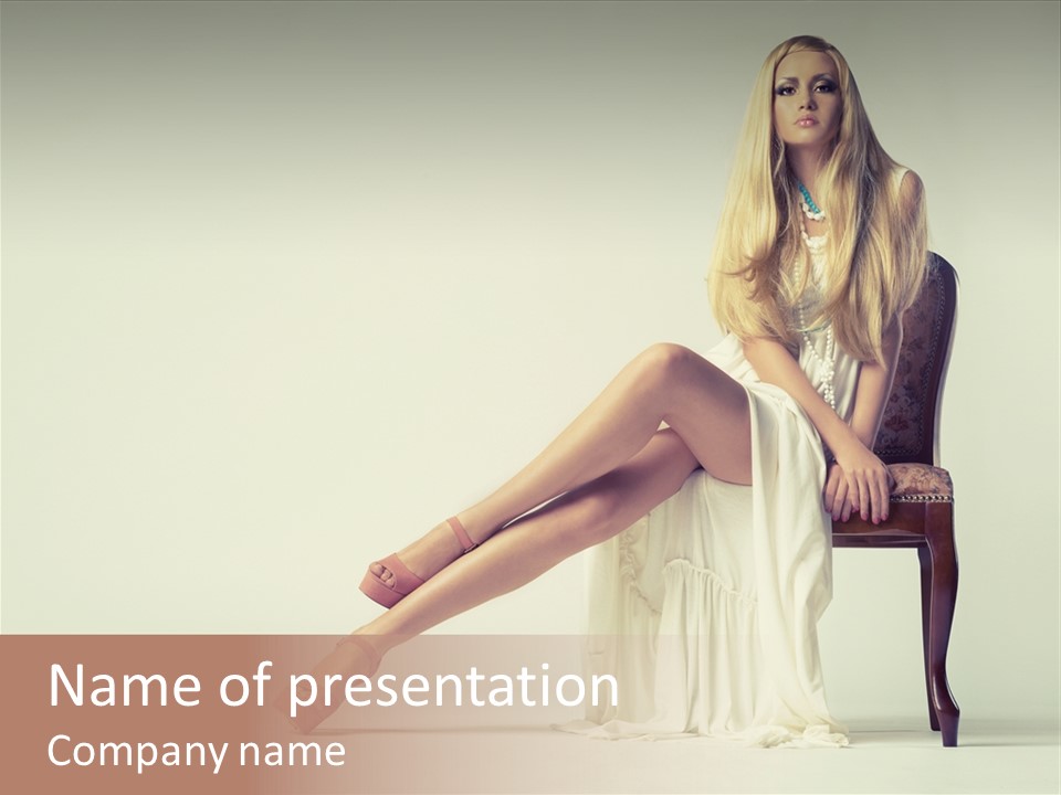 Comfort Pose Lady PowerPoint Template