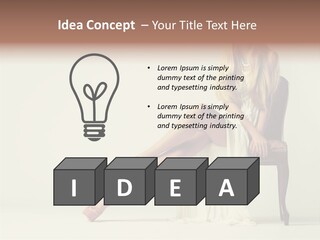 Comfort Pose Lady PowerPoint Template
