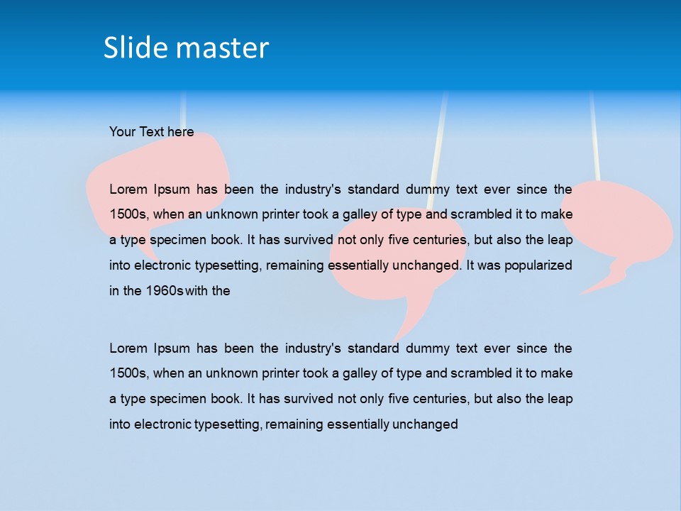 Symbol Dialog Blue PowerPoint Template